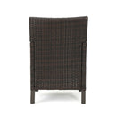 Outdoor Rattan Dining Chair With Straight Legs And Sloped Arms