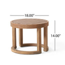 Outdoor Acacia Wood Side Table, Solid Side Table For Patio, Pool, Porch - Brown Wash