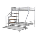 Metal Bunk Bed With Trundle And Storage Staircase