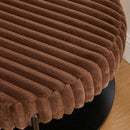 Modern Upholstered Round Ottoman Coffee Table With Storage Shelf