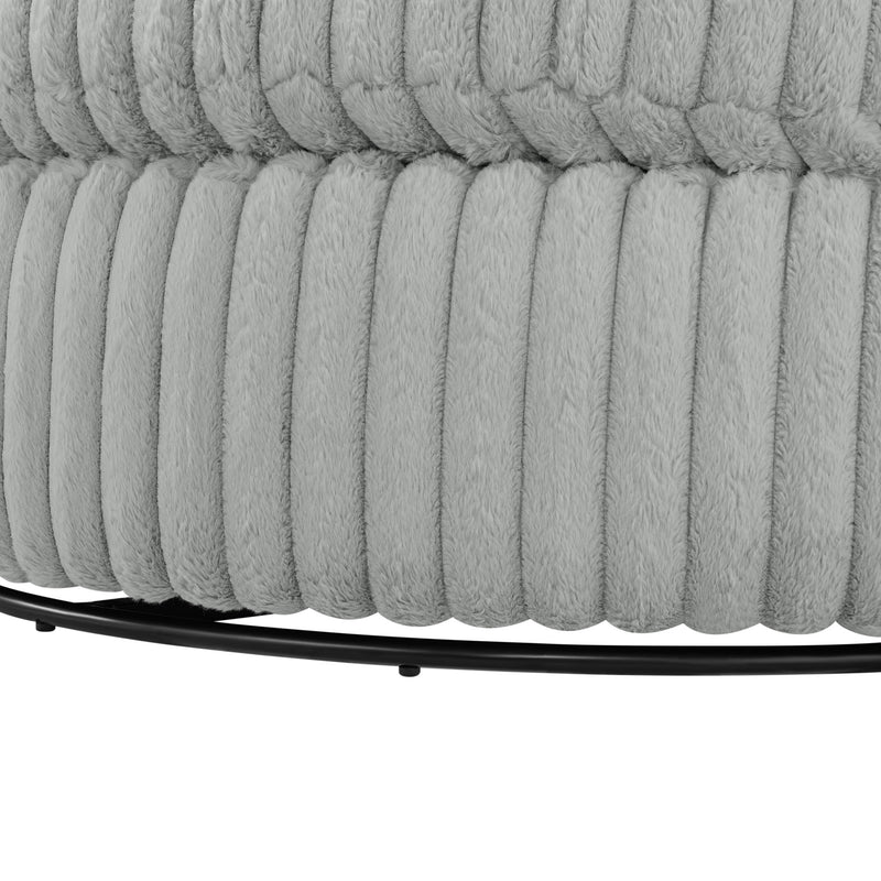Mindy - Oversized Swivel Barrel Chair - Grey