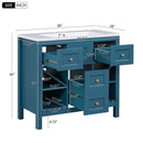 Bathroom Vanity With Resin Sink Combo, Freestanding Vanity Set With 5 Drawers