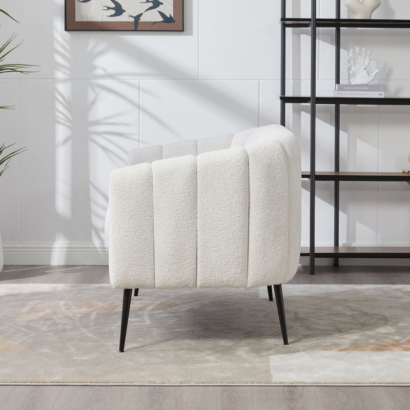 Glam Mini Loveseat, Accent Couch - Ivory