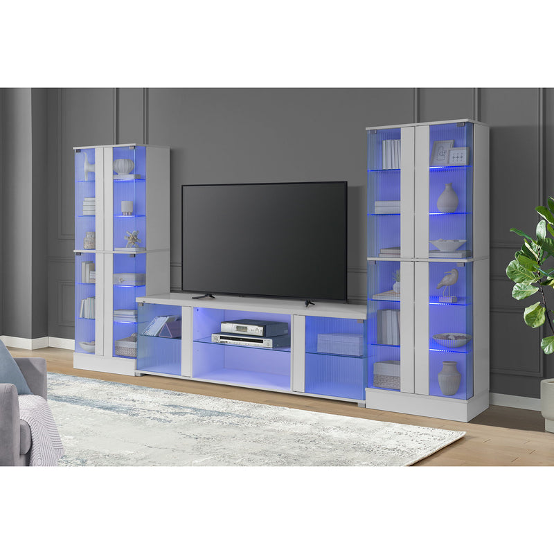 Chandra - 70" TV Stand With LED - Glossy White