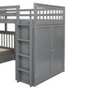L Shaped Bunk Bed With 3 Drawers, Portable Desk And Wardrobe