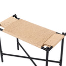 Handwoven Paper Rope Foot Rest Shoes Stools Ottomans For Entryway