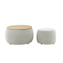 Round Storage Ottoman, 2 In 1 Function, End Table And Ottoman