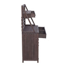 Potting Bench With 5 Drawer Storage And Slatted Back Panel, Garden Workstation - Brown