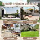 Outdoor Wooden Dinning Set With An Umbrella Hole And Removable Cushions For Patio