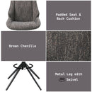 Malika - Side Chair With Swivel (Set of 2) - Brown Chenille