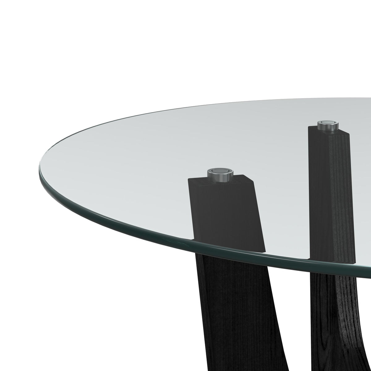 Oregon Round Table With Glass Top in Black by Elements International, view 8