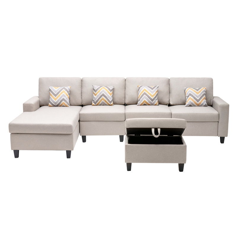 Nolan - Fabric 5 Piece Sectional Sofa With Interchangeable Legs