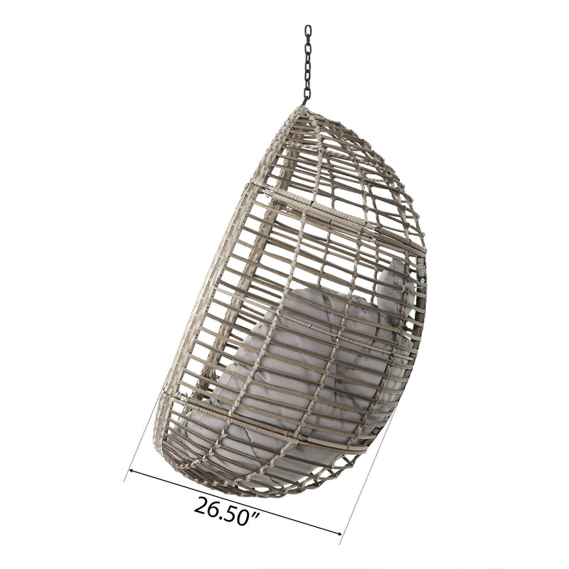 Hanging Basket Chair With Metal Frame And Seat Cushion