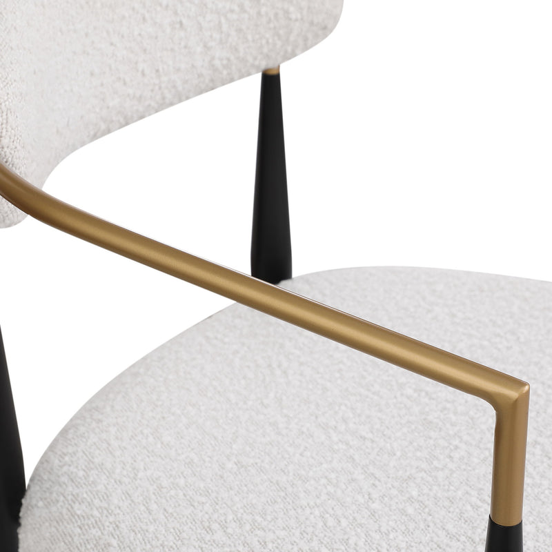 Barstools (Set of 2), Counter Height Upholstered Bar Stools With Backs And Iron Legs For Kitchen Island - Beige