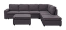Cassia - 7 Seat Reversible Modular Sectional Sofa With Ottoman