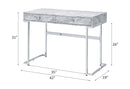 Tigress - Printed Faux Marble Top Writing Desk - White