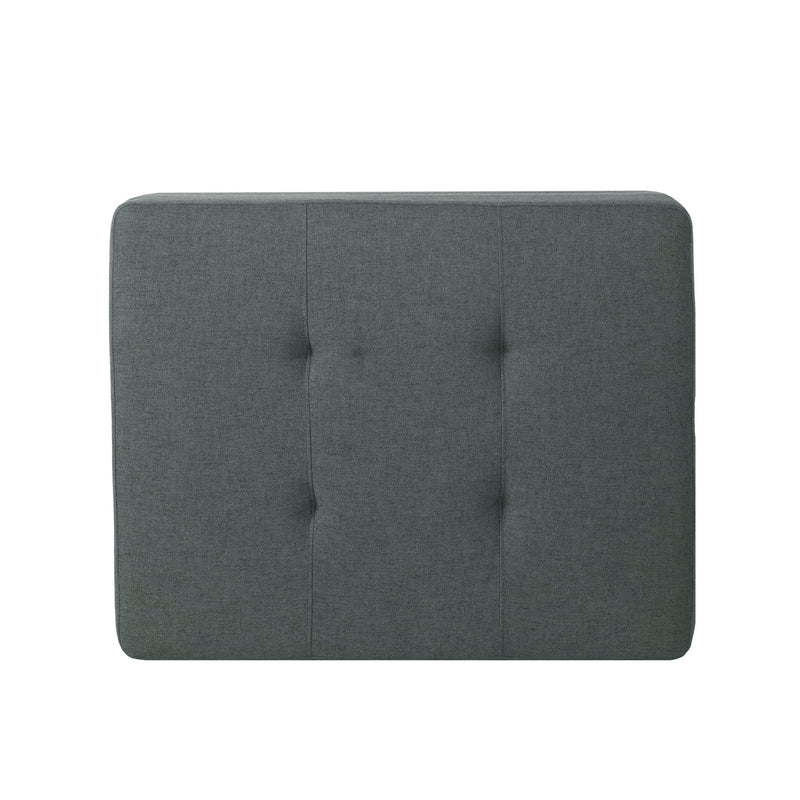 Classic Fabric Ottoman With Birch Wood Legs And High Quality Foam Padding - Charcoal