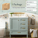 Bathroom Vanity, Modern Bathroom Cabinet With Sink Combo Set, Bathroom Storage Cabinet With A Soft Closing Door And 3 Drawers, Solid Wood Frame