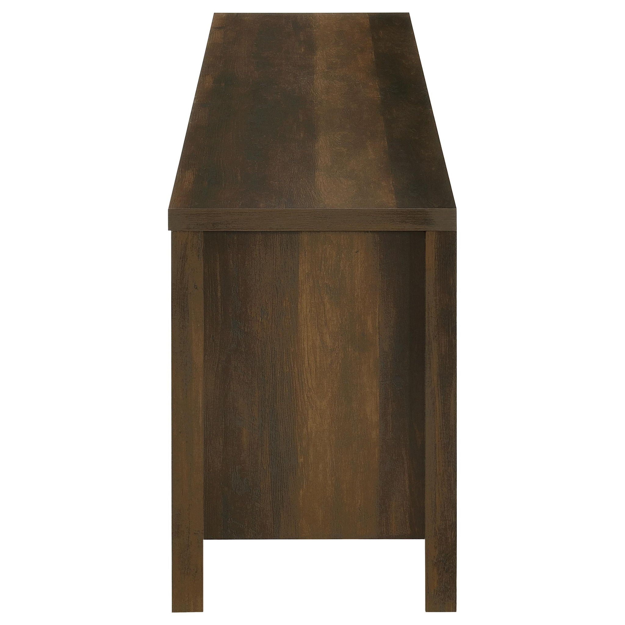 Carey 79-inch TV Stand Fireplace Media Console Dark Pine