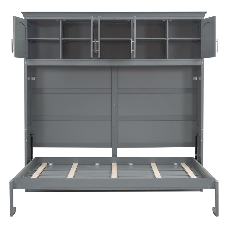 Murphy Modern Bed With Top Cabinets For Space Saving And Comfort
