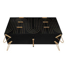 Modern 6 Drawer Dresser, Modern Dresser With Metal Handles, Storage Chest Of Drawer, Wide Dresser Drawer Organizers With Carving Design For Bedroom, Living Room, Hallway - Black