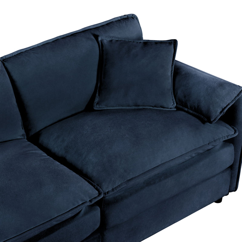 Modern Comfy Deep Seat Modular Sectional Sofa Cloud Couch With Ottoman