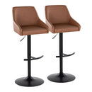 Hannah - Transitional Adjustable Barstool With Swivel With Rounded T Footrest (Set of 2)