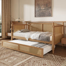 Traditional Style Rattan Daybed, No Box Spring Needed