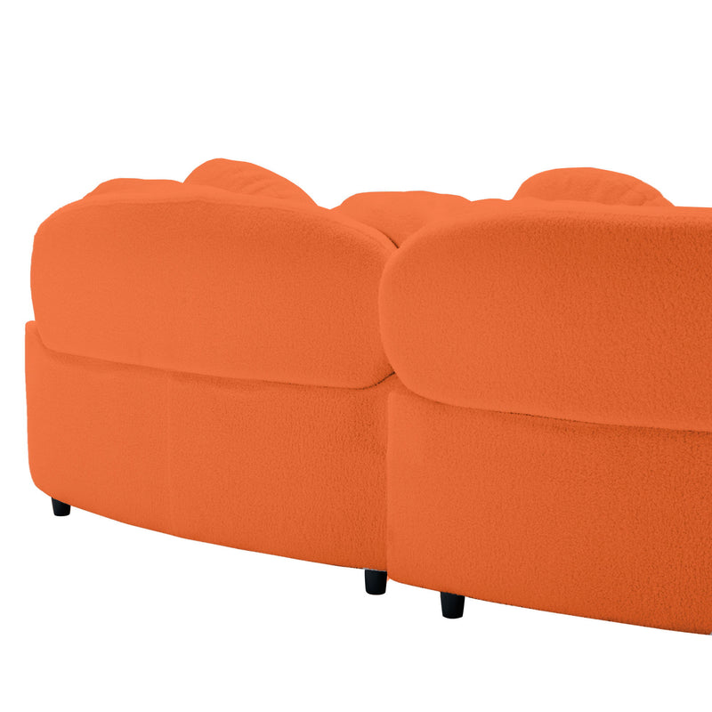 Modern Living Room Sofa Lamb Velvet Upholstered For Home