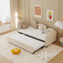 Modern Velvet Upholstered Daybed With Additional Bed Frame