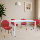 4 Piece Set Of Single Chairs With Long Table