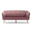 Modern Glam 3 Seater Sofa With Velvet Texture