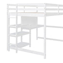 Loft Bed With Shelves, Desk And Writing Board