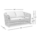 Everly - Frame Barrel Deep Seating Patio Loveseat Sofa Axroma Olefin - Oat Beige