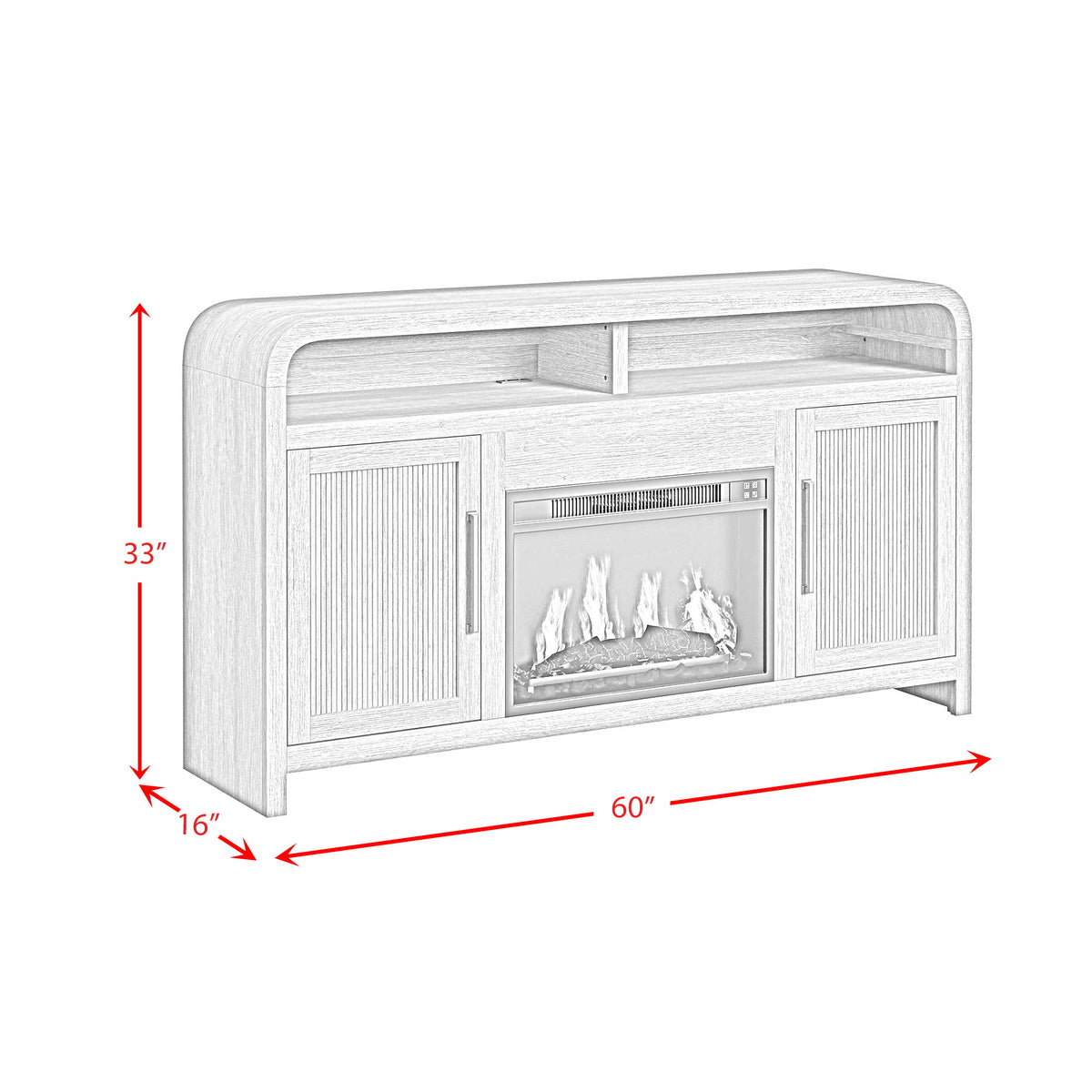 Ridgemont Complete Fireplace Cabinet in Black by Elements International, view 11