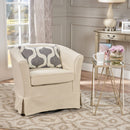 Glitter - Upholstered Swivel Chair With Loose Cover And Curved Back