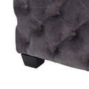 Modern Glam Ottoman With Velvet Upholstery And Button Tufted Design