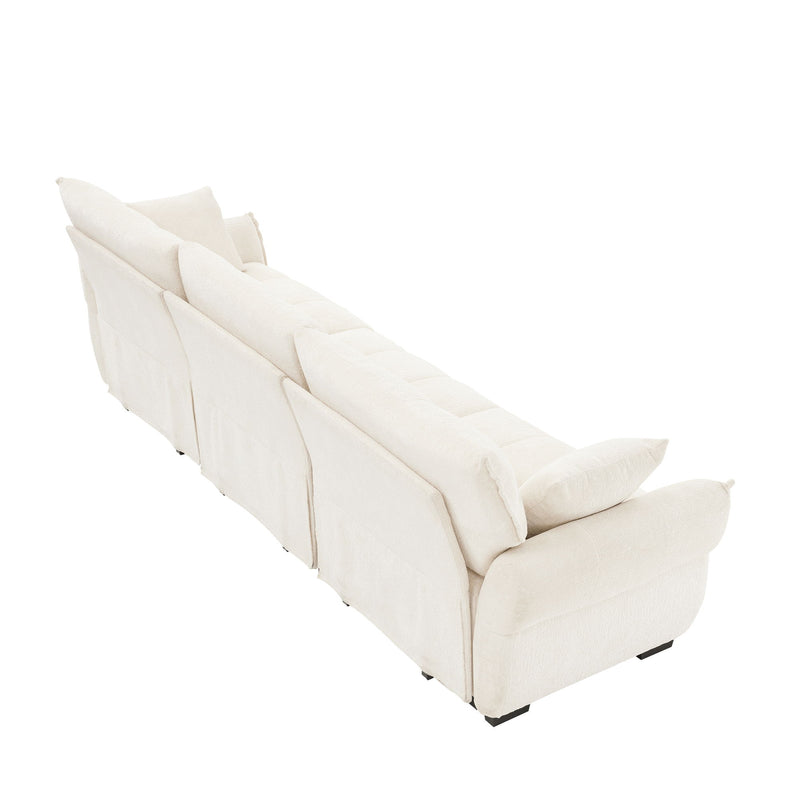 Modern Sofa & Pillows, Textured Cover, High Rebound Cushions