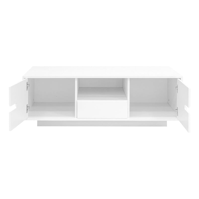 Modern High Glossy Rectangle Coffee Table With 16 Color LED Lights For Living Room