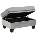 Modern Sectional Sofa With Storage Ottoman, L - Shape Couch With 2 Pillows And Cup Holders