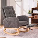 Accent Rocking Chair With Footrest, High Back