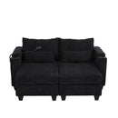 Convertible Chaise Lounge Sofa Chair With USB Ports, Cup Holders, Phone Holder And Storage