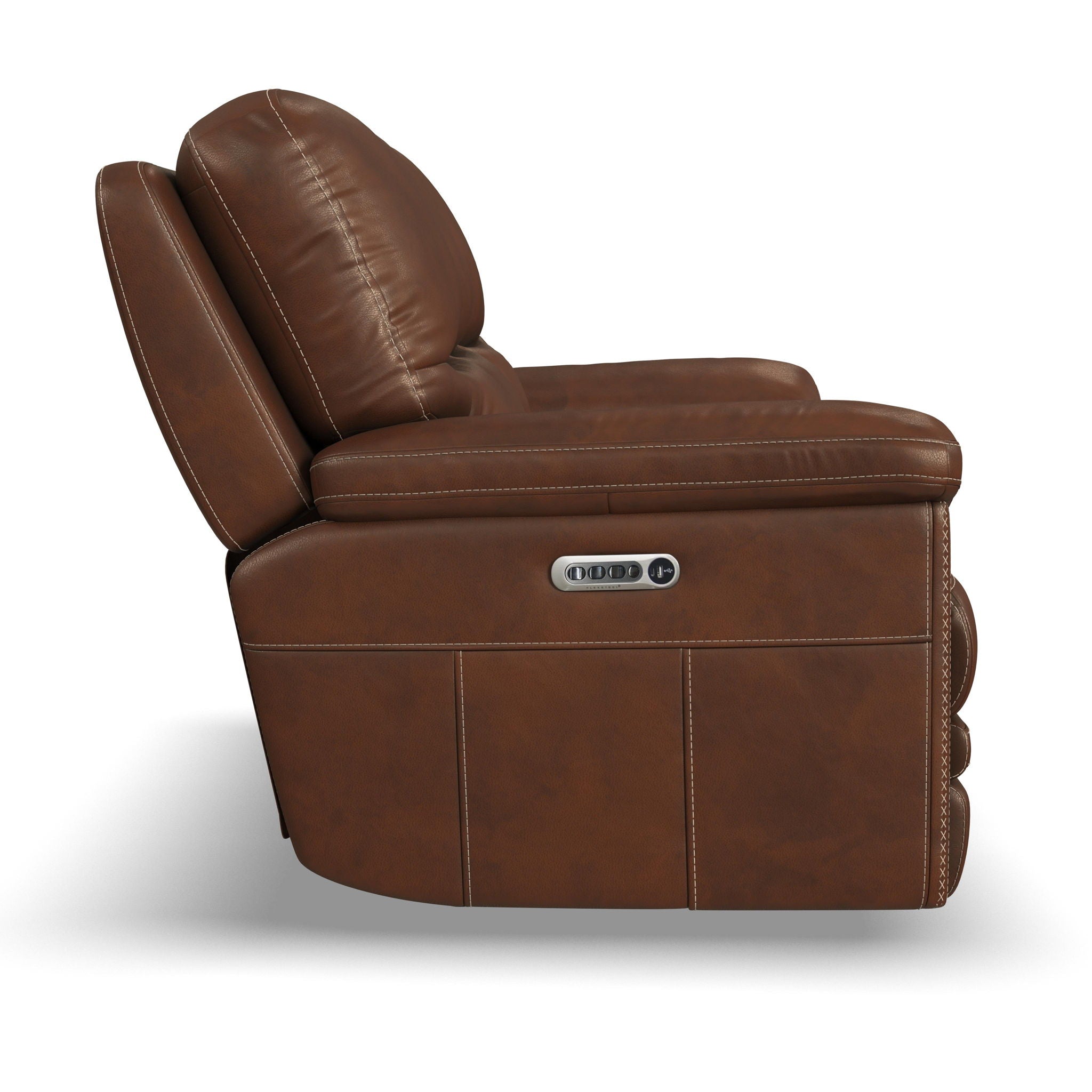 David - Power Reclining Sofa With Power Headrests & Lumbar - Pecan