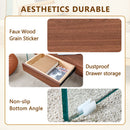 Modern 2 Tier Square Coffee Table, Elegant Marble Pattern