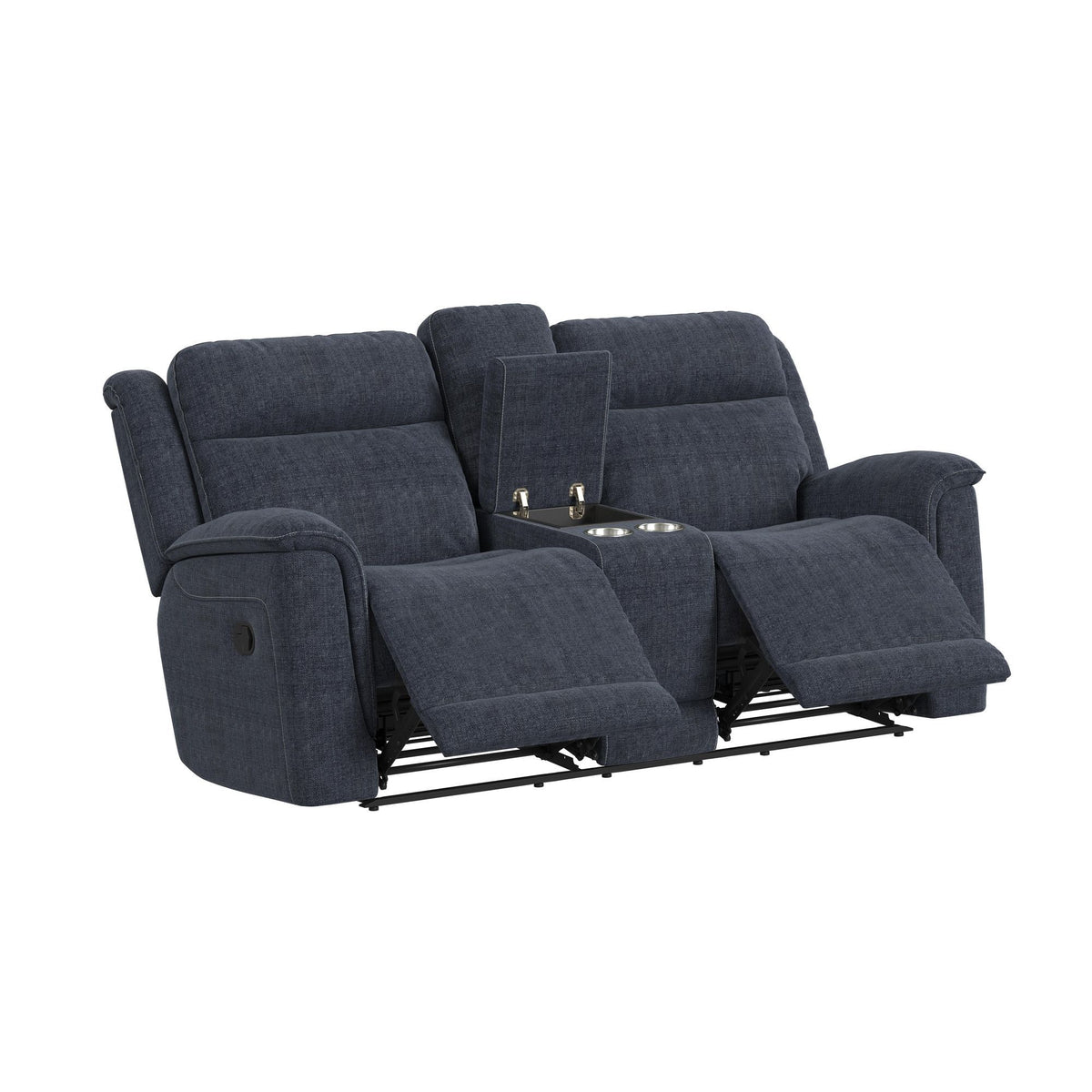 Striker Loveseat With Console in Blue by Elements International, view 11