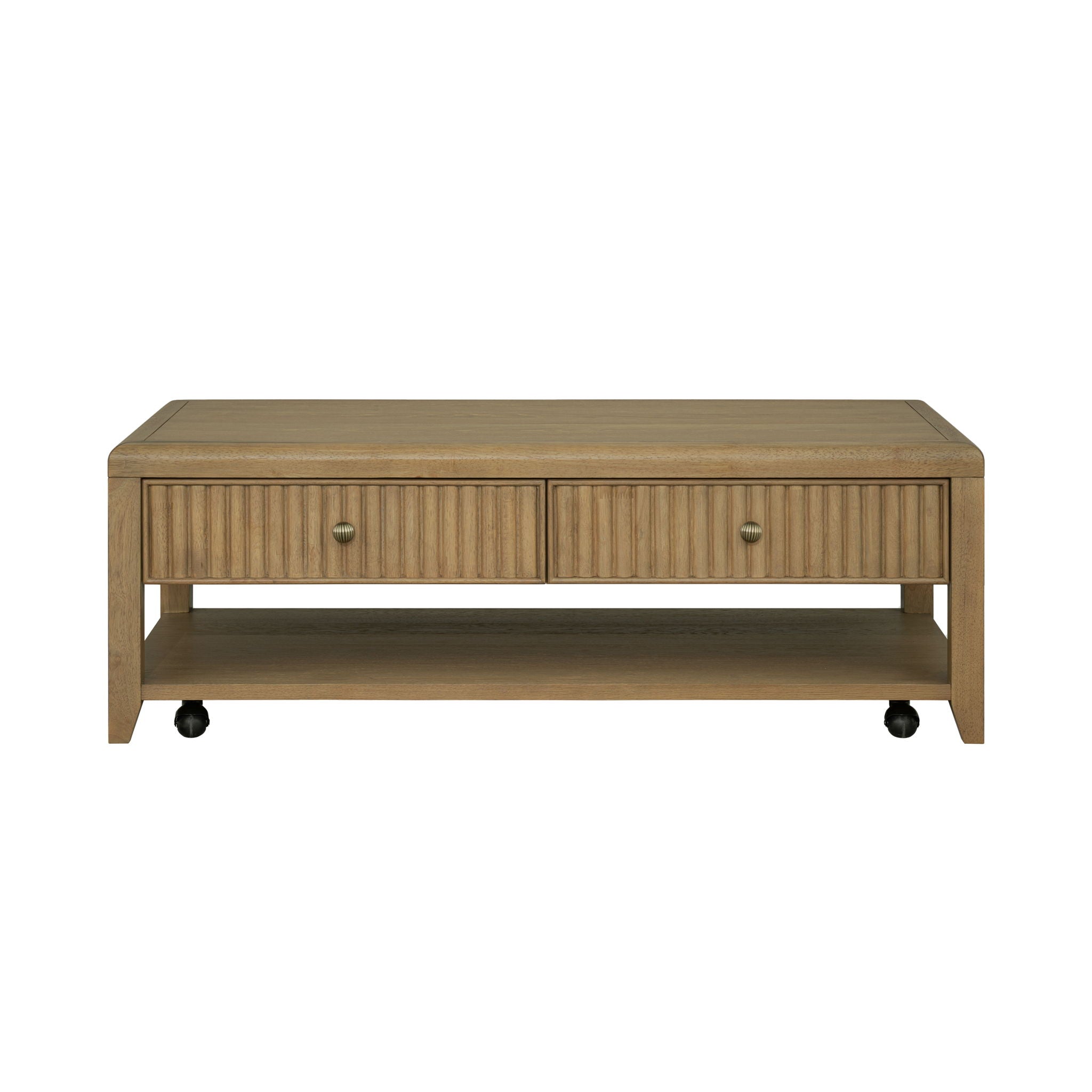 Reed - Rectangular Coffee Table With Casters - Driftwood Oak