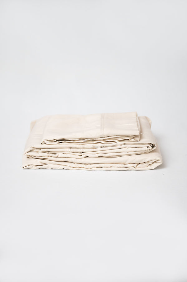 Omne Sleep - 5 Piece Bamboo Split Hypoallergenic Sheet Set - Cream