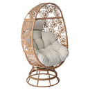 Lenola - Outdoor Patio Wicker Swivel Egg Chair - Brown / Beige
