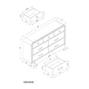 Malco - Dresser With Gold Detailing - Oak