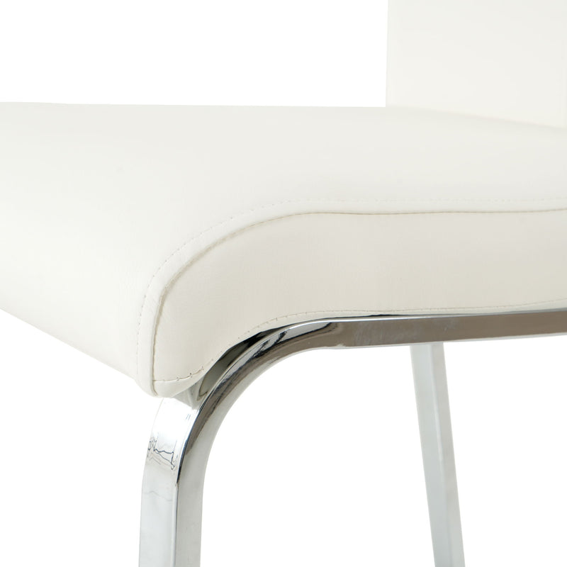 Modern Upholstered Dining Chair Electroplated Metal Legs (Set of 2)